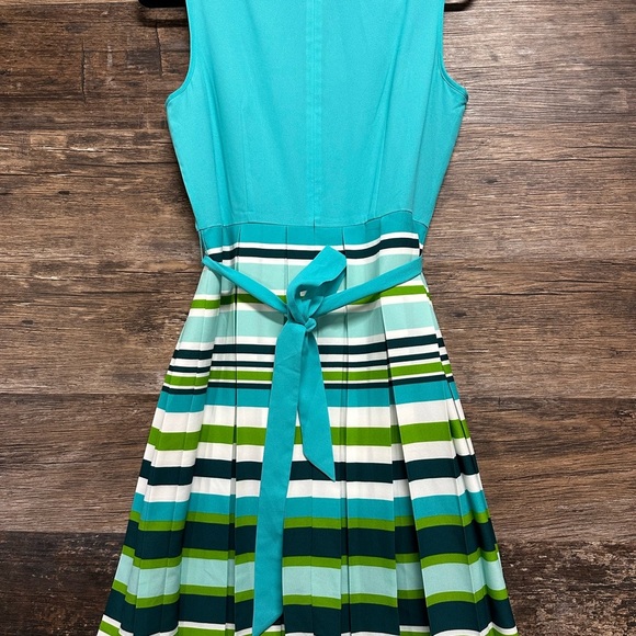 Talbots Blue and White Pleated A-Line Sundress - Picture 2 of 7